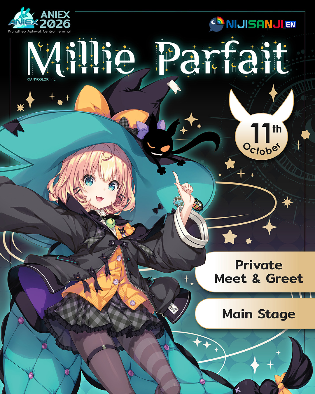 Millie Parfait from NIJISANJI EN, one of the members of Ethyria, is also part of the special unit Zuttomo. Come meet her at AniEx 2026!