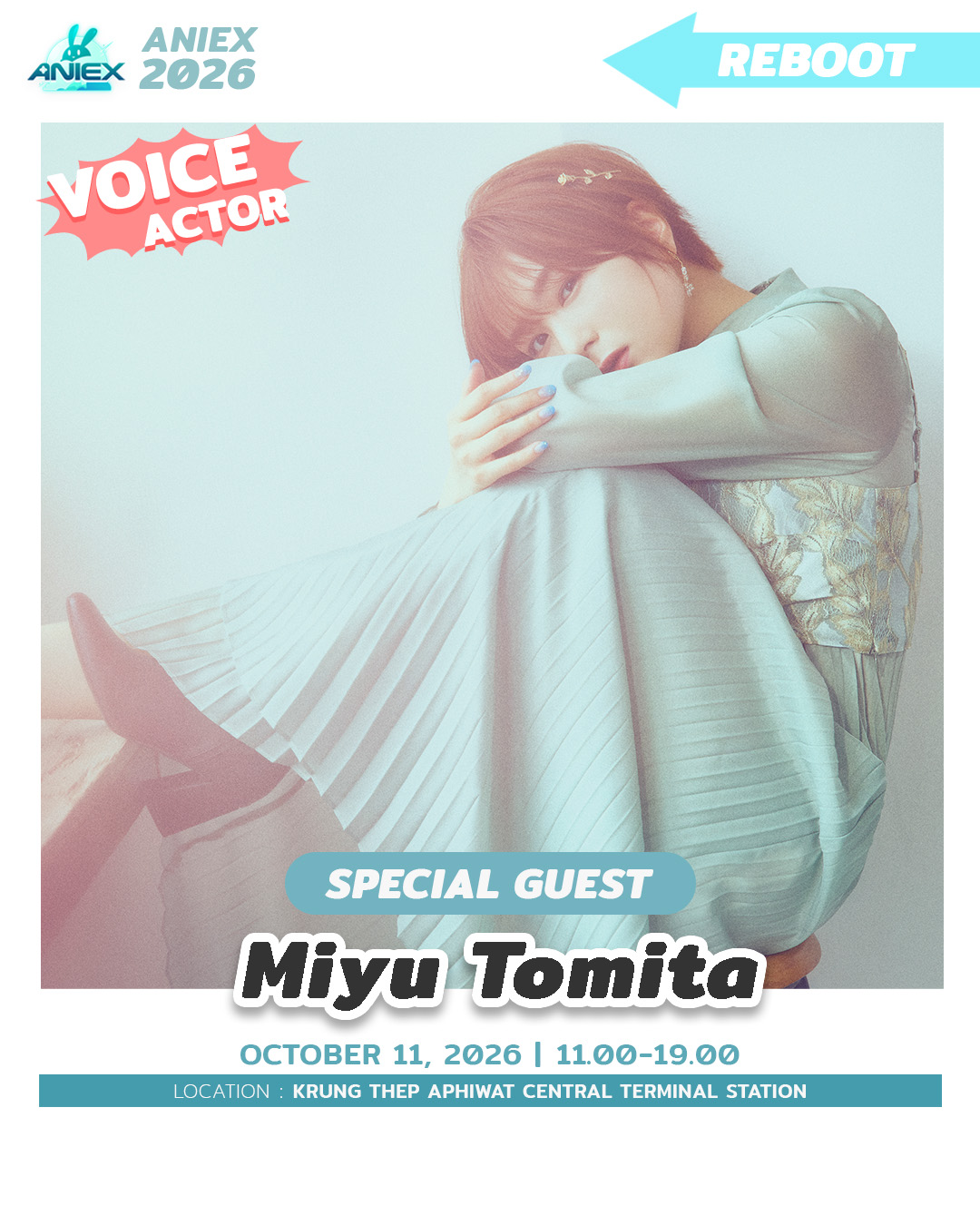 Miyu Tomita นักพากย์สาวมากความสามารถจากค่าย Amuse ร่วมเป็นแขกรับเชิญในงาน AniEx 2026